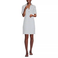 Robe Polo Femme Personnalisée avec Logo, Manches Coude, Longueur Genou, Coton Spandex, Col en V, Poches Latérales, Respirante, Décontractée, Style T-shirt