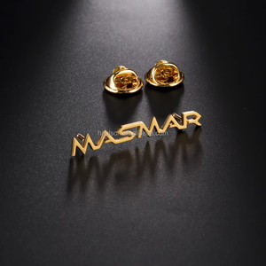 Tùy chỉnh DIY thép không gỉ Thư Tiếng Anh Tên tag huy hiệu Trâm cá nhân khắc laser mạ hợp kim kim loại quần áo Pin - Product Image 4