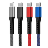 Câble de charge USB Type-C tressé en nylon 3-en-1 de 1,25 m à prix de gros, charge rapide 5A et transfert de données pour iPhone et Samsung, en alliage d'aluminium