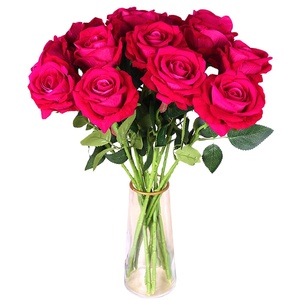 ดอกไม้ประดิษฐ์ดอกกุหลาบผ้าไหมสัมผัสจริงสำหรับตกแต่งในบ้าน - Product Image 3