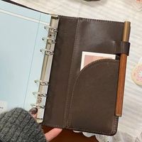 Carnet en cuir A6 à feuilles mobiles, style coréen, à pois, style Ins, avec fenêtre, pour journal intime DIY, thème fraise et chocolat coréens