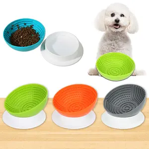 eau feeder bowl Suppliers-Gamelle en Silicone pour animaux de compagnie, bol à aliments et eau pour animaux de compagnie, alimentation lente, vente en gros, pièces