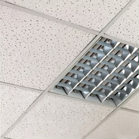 Panneaux de plafond acoustiques insonorisants suspendus en fibres minérales blanches, dalles de plafond suspendu 2*2/2*4