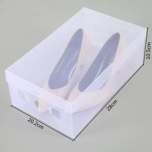 Giày trong suốt hộp vỏ sò gấp nhựa PP Giày hộp lưu trữ biểu tượng tùy chỉnh và in ấn - Product Image 6