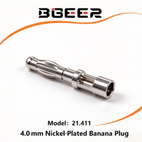 Connecteur mâle banane 4,0 mm, broche en laiton nickelé moulable à souder, accessoires jack banane pour câble de test