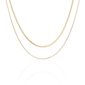 Wholesale Herringbone Chain 18K Gold Plated <b>Choker</b> Necklace Jewelry Stainless Steel Customized Snake Chain Women Necklace - Product Image 1