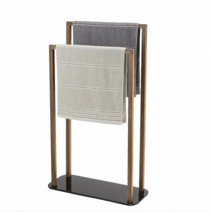 Toallero de bambú portátil ligero, diseño plegable y ajustable en color <span class=keywords><strong>madera</strong></span> para uso en el gimnasio del hotel del dormitorio - Product Image 4