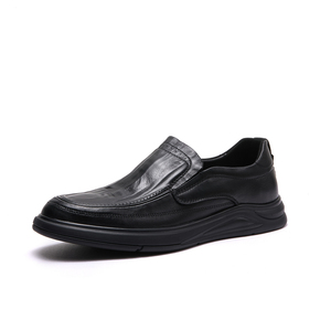 Nouvelles chaussures décontractées pour hommes en cuir souple noir, style britannique, polyvalentes et tendance - Product Image 6