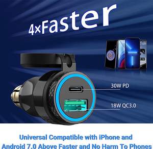 Hella 30W PD USB C Chargeur Adaptateur Prise 12V <span class=keywords><strong>Motorrad</strong></span> DIN 12-24v Tension Type Allume-cigare - Product Image 3