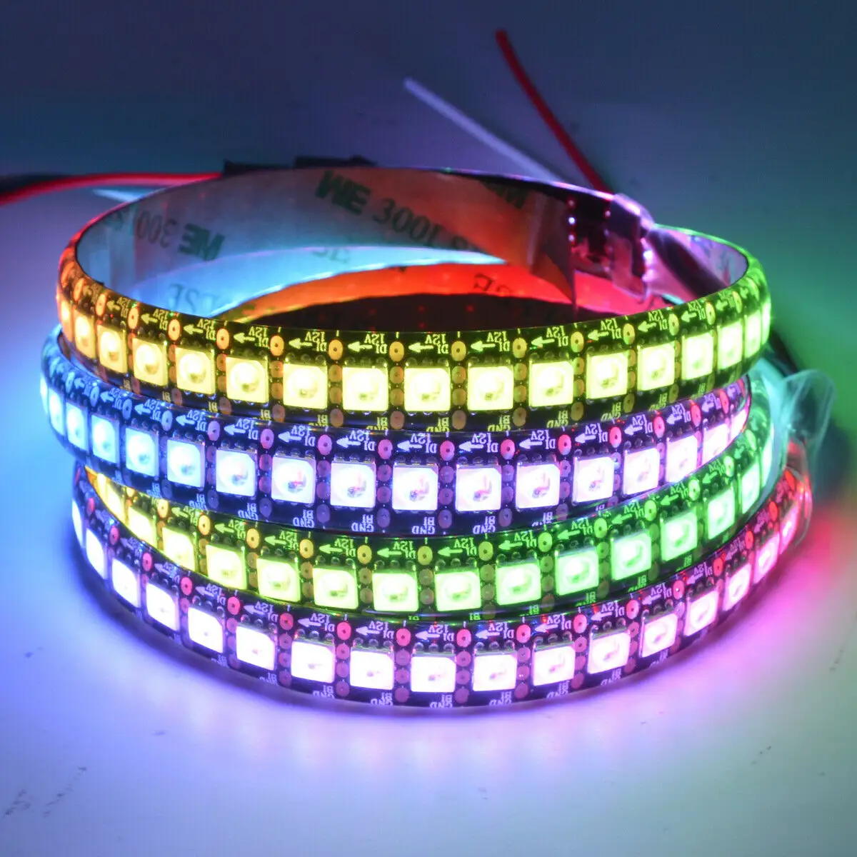 WS2813 WS2815 5050 RGB الرقمية 60/144 المصابيح فلاش ضوء متغير اللون قطاع المزدوج كابل نقل بيانات عنونة جو مصباح ليد قطاع