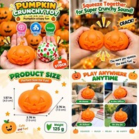 Jouet sensoriel anti-stress en forme de citrouille d'Halloween, moelleux et croustillant, bloc de construction rempli, jouet à presser sonore ASMR, cadeau de fête