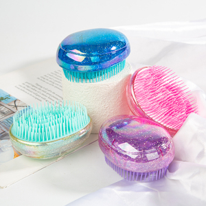 <span class=keywords><strong>Cepillo</strong></span> Desenredante para Niños, Portátil, para Cabello Mojado y Seco, Sin Enredos, Masaje de Cuero Cabelludo, Forma de Huevo, con Brillantina - Product Image 6