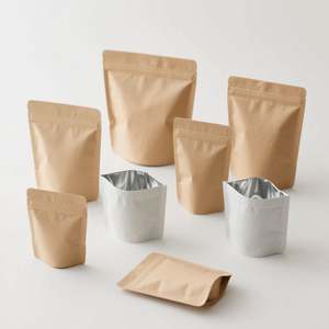 Pochette en papier kraft 9x14cm RTS marron à fermeture éclair plate, imprimée en héliogravure, résistante à l'humidité, sans BPA - Product Image 3