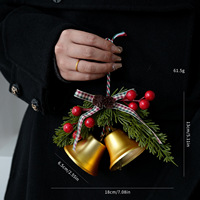 Nouvel Arrivage en Stock Décorations de Noël Transfrontalières Ambiance Festive Ornements Suspendus en Fer en Forme de Cloche pour Arbre de Noël Modernes