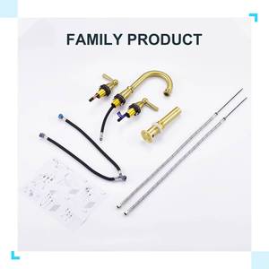 Gold <b>Brushed</b> Classic Dual Handle Widespread 3 Hole 8" Bathroom Faucet - Product Image 5