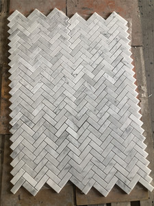 Union siècle mosaïque pierre marbre de carrare mixte laiton <span class=keywords><strong>chevron</strong></span> chevrons mosaïque or blanc cuisine dosseret mur mosaïque <span class=keywords><strong>carrelage</strong></span> - Product Image 2
