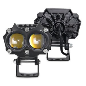 Qideguan Dual-Color Motorcycle <b>Spotlight</b> 12V LED White Yellow Flashing IP67 Auxiliary Light For Electric Vehicles And - Product Image 3