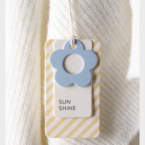 Biểu tượng tùy chỉnh giấy dập nổi treo tag hoa hình dạng cho quần áo Túi giày - Product Image 2