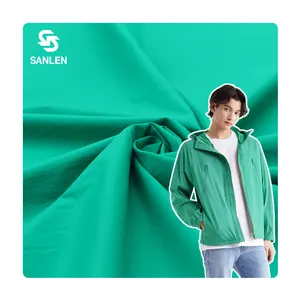 Thin 20D 380T Non-fluorine Waterproof PU Coated Wrinkle 100% Nylon Polyamide Fabric For Anti Uv Skin Jacket