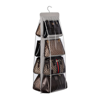 Sac de rangement mural pliable en tissu non tissé écologique à 8 poches pour sacs à main et portefeuilles, design peu encombrant pour la garde-robe familiale