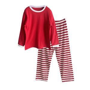 Pijamas Navideños de Algodón para Niños, Mujeres y Familia, Pijamas a Juego Personalizados con Rayas Verdes, Rojas y Blancas, Pijamas Navideños al por Mayor - Product Image 4