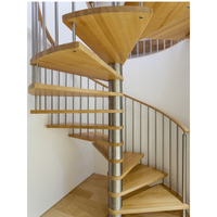 Escalier intérieur en spirale personnalisé à prix départ usine avec marche en bois de chêne massif de 80mm et escalier en spirale