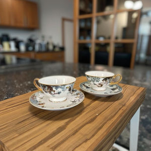 Wholesale European Style Luxury Jungle Animals Ceramic <b>Tea</b> Cup <b>Set</b> Bone China Coffee Cup <b>Set</b> for Arabic Gold Color - Product Image 3