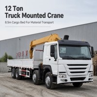 Grue montée sur camion d'occasion 2021 de 12 tonnes, flèche à quatre sections, hauteur de levage de 16 m pour travaux de levage en construction