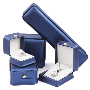 Spot Wholesale High-end PU Crown Slim Fit Jewelry <b>Box</b> Necklace Pearl <b>Ring</b> Pendant Bracelet Velvet Packaging <b>Box</b> - Product Image 5