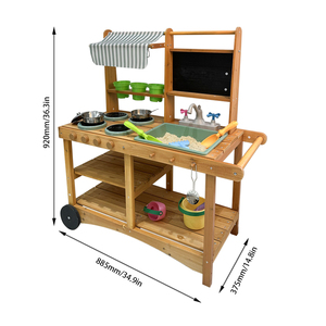 2024 New Design Cooking Pretend Play <strong>Outdoor</strong> Wooden <strong>Mud</strong> <strong>Kitchen</strong> Play Set for Kids - Product Image 1