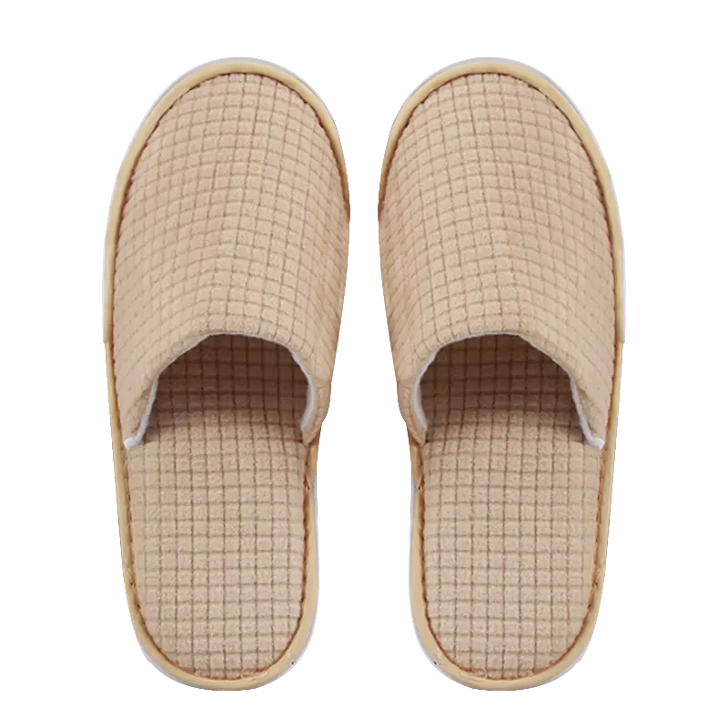 New listing new design washable fleece cotton non-slip sole hotel slipper