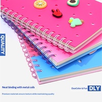 Carnet A5 à spirale perforée DIY, mignon, coloré, à feuilles mobiles, pour étudiants, papeterie de dessin animé, vente en gros