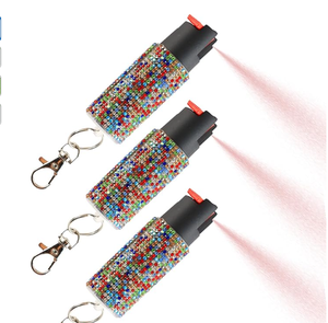 Professional Bling Rhinestone <b>Keychain</b> Portable <b>Personal</b> Safety Protection Device for Women Outdoor Emergency Accessory Tool - Product Image 3