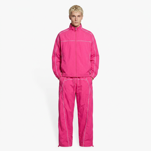 Custom Men’s <b>Nylon</b> Windbreaker Tracksuit Set Piped Jacket & <b>Track</b> <b>Pants</b> High Quality Streetwear Sportswear Regular Fit Sweatsuit - Product Image 1