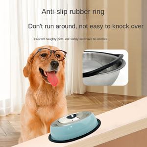 Yeni paslanmaz çelik köpek kase anti-damla aşınmaya dayanıklı kolay değil vurmak katı desen çevre dostu Modern tasarım tüm mevsim <span class=keywords><strong>Pet</strong></span> - Product Image 3