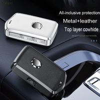 Nouvelle coque de couverture de clé de voiture en alliage d'aluminium en cuir pour Volvo XC60 S60 S90 XC40 XC90 V60 V90 accessoires à distance