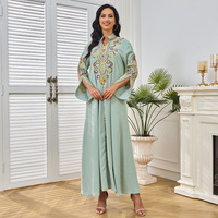 Mt229 gaun Abaya lengan panjang elegan bordir tali baru pesta Travel Dubai jubah Saudi Timur Tengah