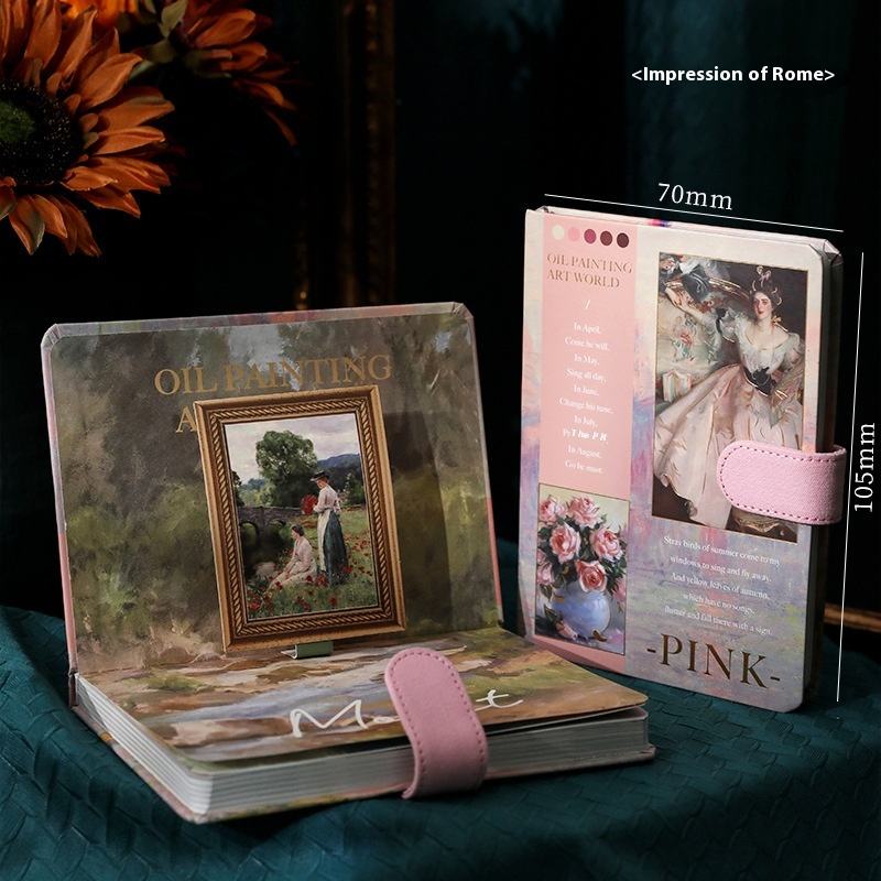 B6 Magnetic Button Notebook Roman Impression