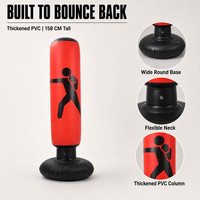 Sac de frappe gonflable pour enfants, colonne de boxe de 158 cm de haut, en PVC épaissi, base ronde sur pied, vente en gros, OEM, ODM, usine