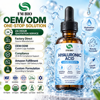 Gouttes liquides d'acide hyaluronique de qualité supérieure pour l'hydratation de la peau, fabrication OEM, étiquette privée, fabricant de gouttes liquides d'acide hyaluronique
