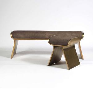 Banc <span class=keywords><strong>de</strong></span> fin <span class=keywords><strong>de</strong></span> <span class=keywords><strong>lit</strong></span> en acier inoxydable pour chambre à coucher luxueuse, banc à chaussures pour salon, style moderne minimaliste, non pliable, personnalisable - Product Image 2