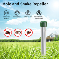 Étanche ABS alimenté par batterie contrôle des insectes par ultrasons efficace taupe serpent répulsif forte vibration accessoire électrique