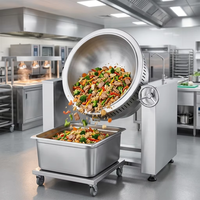 Bac de cuisson inclinable à gaz 150L grande capacité, équipement de cuisson commercial en acier inoxydable pour cuisine centrale et restauration