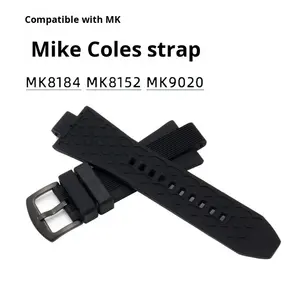 Para <span class=keywords><strong>Michael</strong></span> <span class=keywords><strong>Kors</strong></span> correa de <span class=keywords><strong>reloj</strong></span> de tela de lujo para 8184 8729 9020Mk relojes convexos 22mm tamaño transpirable correa de <span class=keywords><strong>reloj</strong></span> de goma - Product Image 1