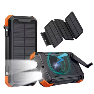 Banco de Energía Solar Plegable con Manivela, Linterna LED, Carga Inalámbrica, Cargador Portátil - Product Image 1