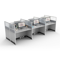 Cabines de centre d'appels, cloisons de bureau modernes, design de postes de travail