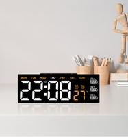 Vente en gros d'horloges numériques multifonctionnelles à affichage LED, design moderne, rappel de médicaments, réveil, matière plastique