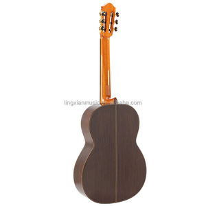 <span class=keywords><strong>Guitarra</strong></span> Clásica de Concierto Totalmente Sólida de 39 Pulgadas con Tapa de Abeto Macizo y Fondo de Palisandro Indio, Cuerdas de Nylon - Product Image 3