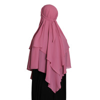 Yibaoli Fabricant de foulards en mousseline à double couche avec bretelles nouées, mode malaisienne, Dubaï, foulard hijab pour femmes, vente en gros