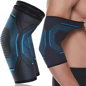 Hot Sale Nylon Knitted Arm Compression Support Sleeve Elbow Brace For Women Men Tendonitis Elbow Arthritis Weightlifting